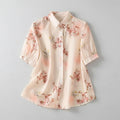 Women's Pink Floral Printed Button Down Western Shirt with Collared Neck and Half Sleeves in Relaxed Fit Style