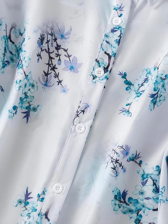 Women's Pink Floral Printed Button Down Western Shirt with Collared Neck and Half Sleeves in Relaxed Fit Style