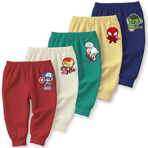 Cotton Pajama Pants with All Over Print for Boys and Girls (Pack of 5)