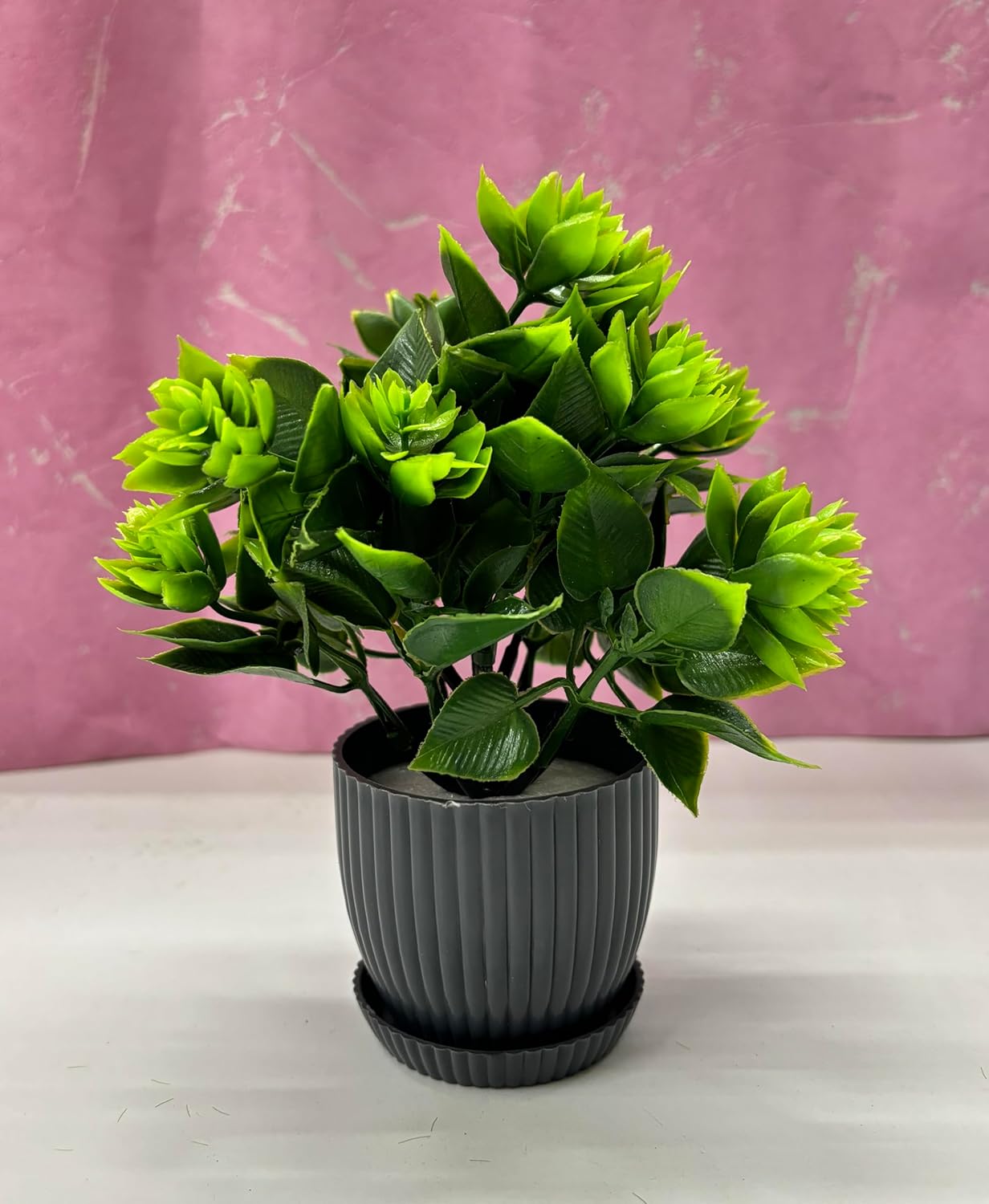 6 Pc Mini Artificial Plants Indoor For Home (Height : 17Cm, Black)
