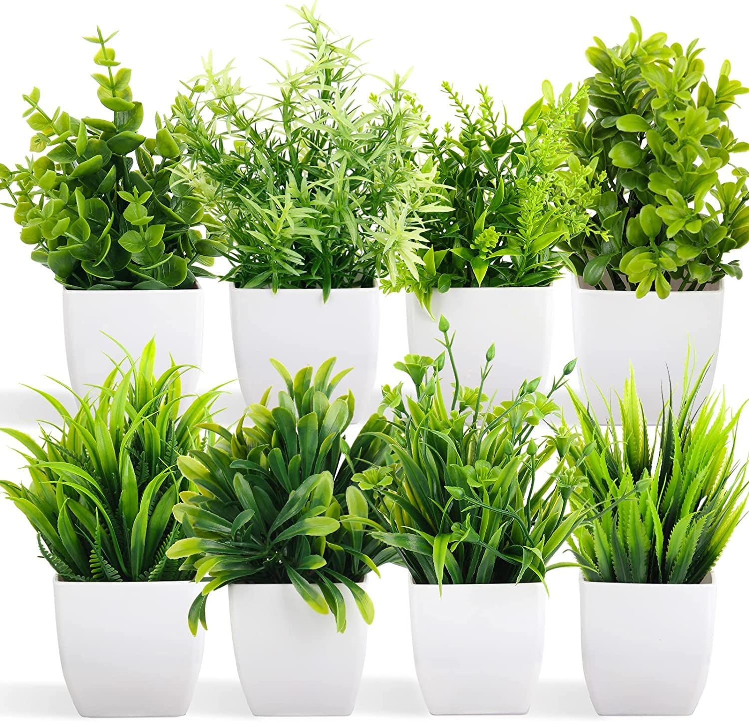 Artificial Plastic Eucalyptus Plants for Home Decor  (Set 0F 8 )