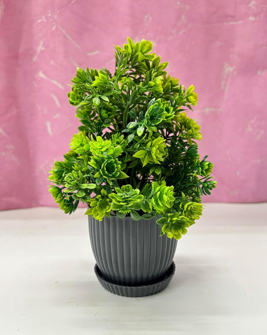 6 Pc Mini Artificial Plants Indoor For Home (Height : 17Cm, Black)