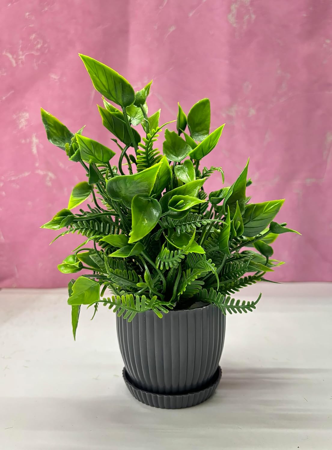 6 Pc Mini Artificial Plants Indoor For Home (Height : 17Cm, Black)