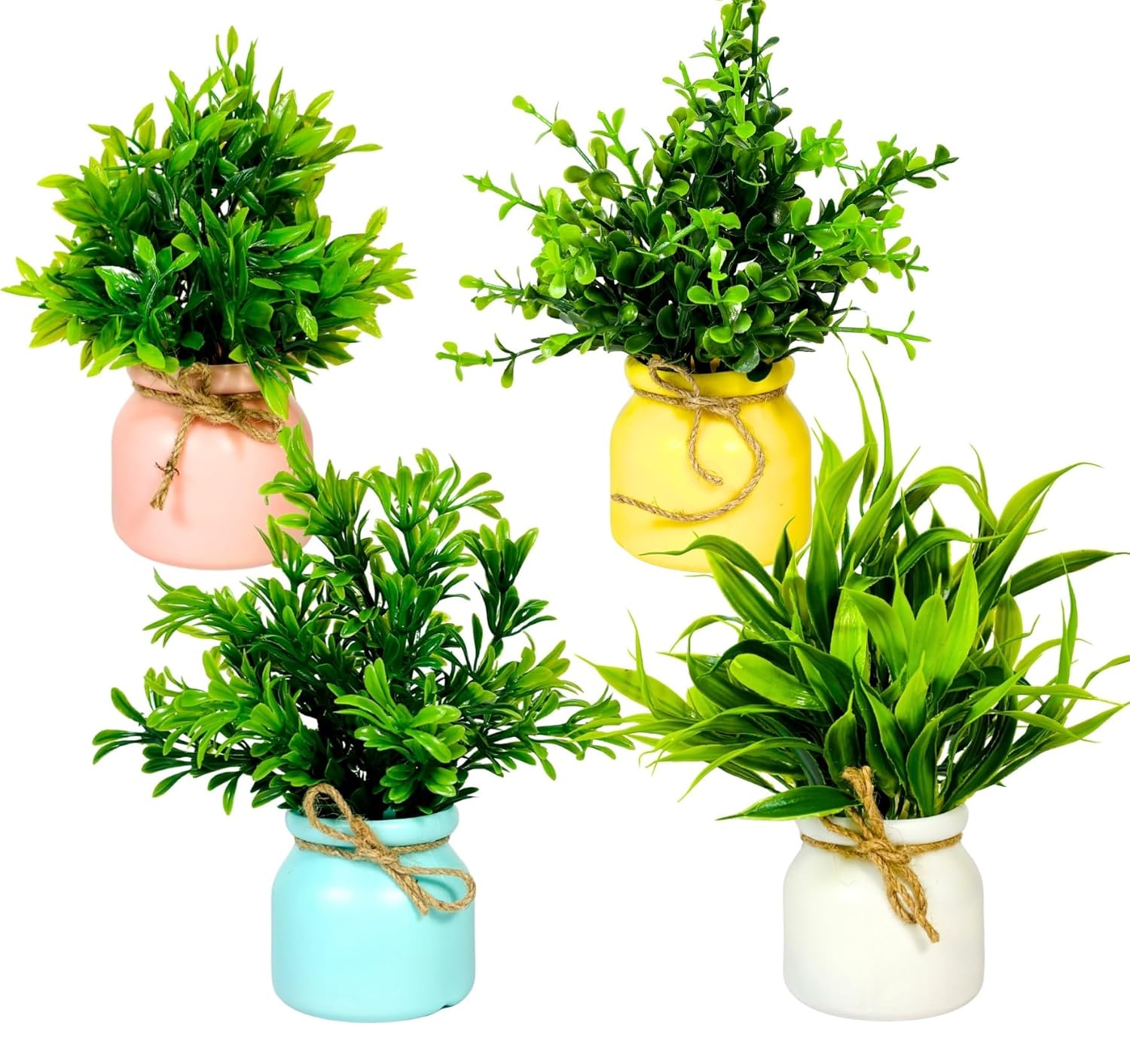 Artificial Pot Flowers Small Fake Plants with Pot