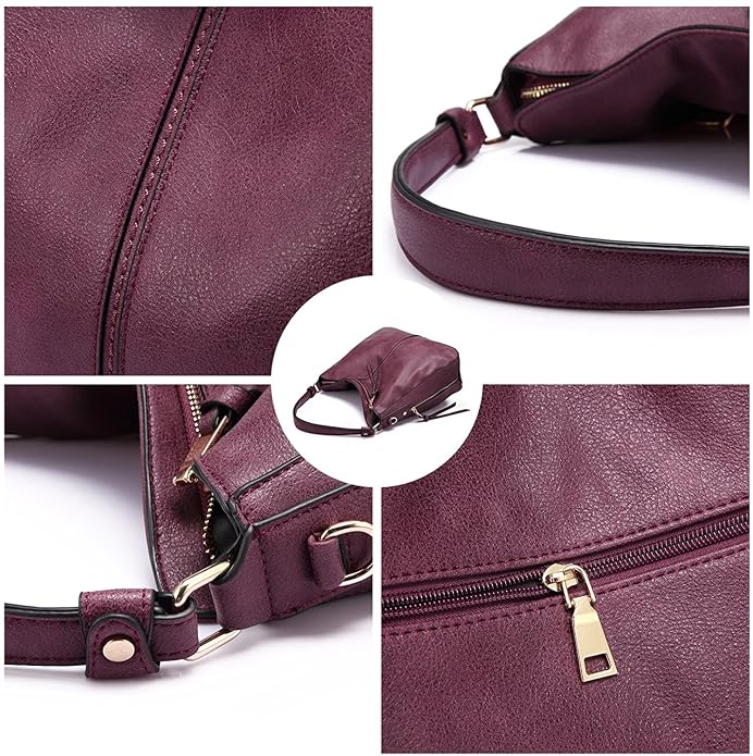 Women Faux Leather Handbags Shoulder Hobo Bag Ladies Big Purse With Long Strap