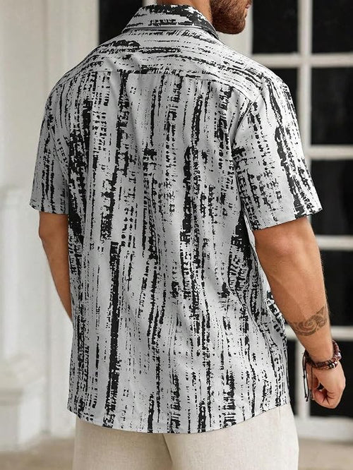 Lymio Shirt for Men| Men's Shirt Abstract Printed Button Down – Slim Fit Casual Wear