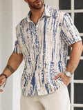 Lymio Shirt for Men| Men's Shirt Abstract Printed Button Down – Slim Fit Casual Wear | Short Sleeve & Breathable | Trendy Beach & Holiday Ready