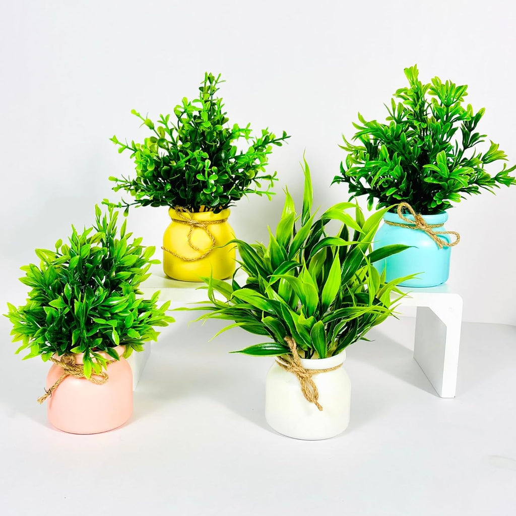Artificial Pot Flowers Small Fake Plants with Pot