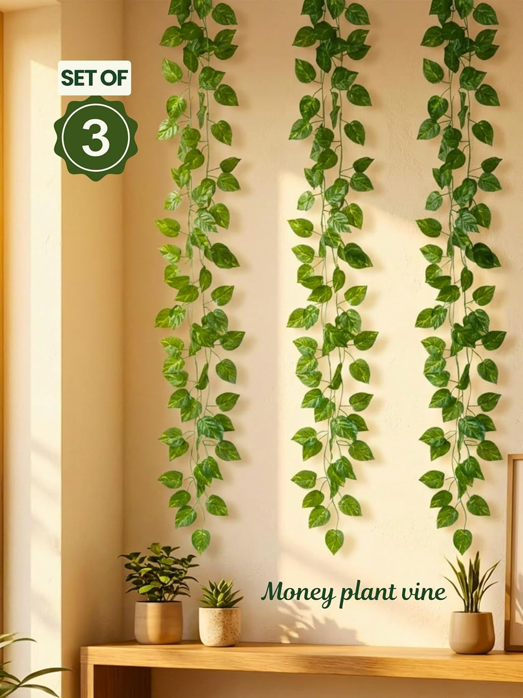 Artificial Money Plant Vine - Set of 3