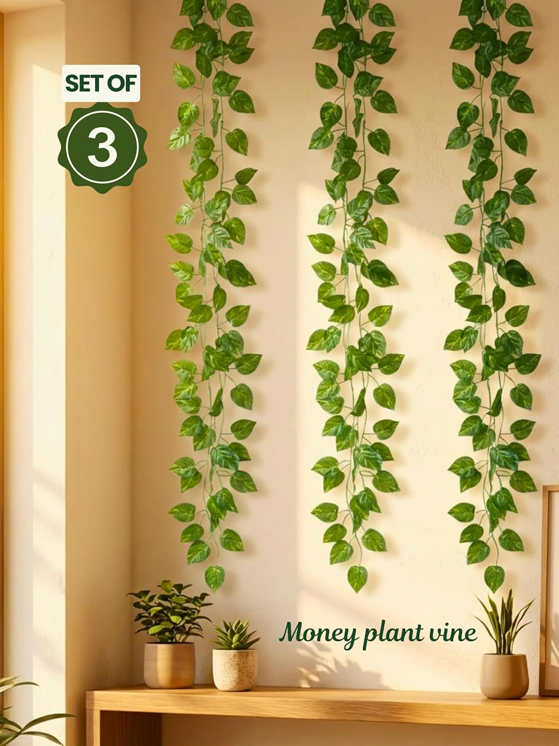 Artificial Money Plant Vine - Set of 3