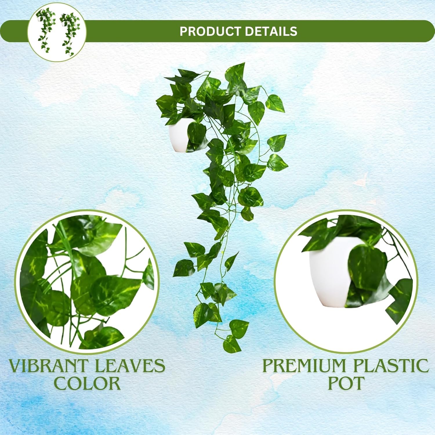 Artificial Vine Plants with Small Pot (45 cm) Pack of 2