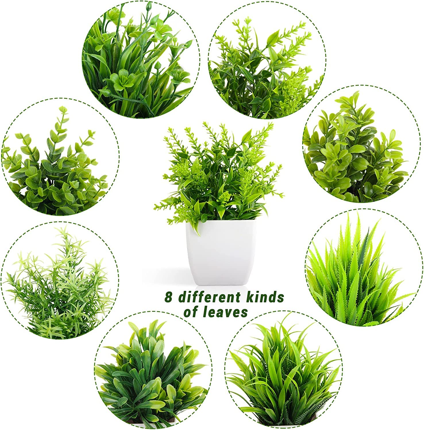 Artificial Plastic Eucalyptus Plants for Home Decor  (Set 0F 8 )