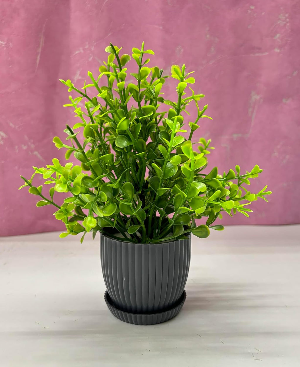 6 Pc Mini Artificial Plants Indoor For Home (Height : 17Cm, Black)