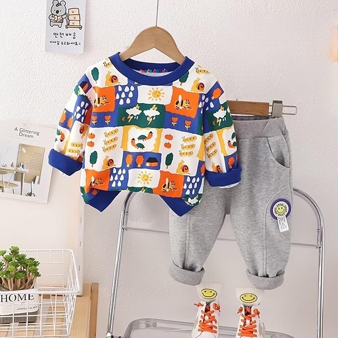 Boy's Cotton Printed T-Shirt With Shorts Clothing Set