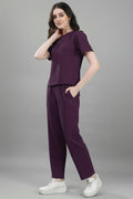 Women Solid Co-Ord Set | Casual Top & Pant Set | Regular Fit Lounge Wear