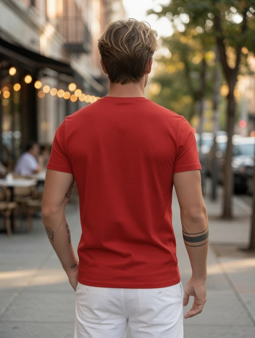 Regular Fit Half Sleeve Round Neck Cottonblend Tshirt for Men
