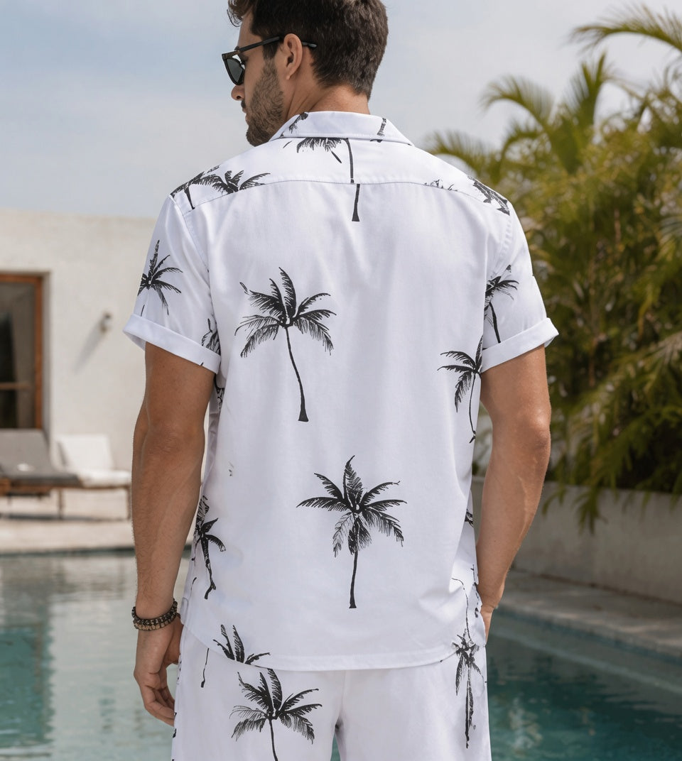 Men T-Shirt & Shorts Nightwear Set | Summer Loungewear, Beachwear & Night Suit for Daily Comfort, Rayon, Striped