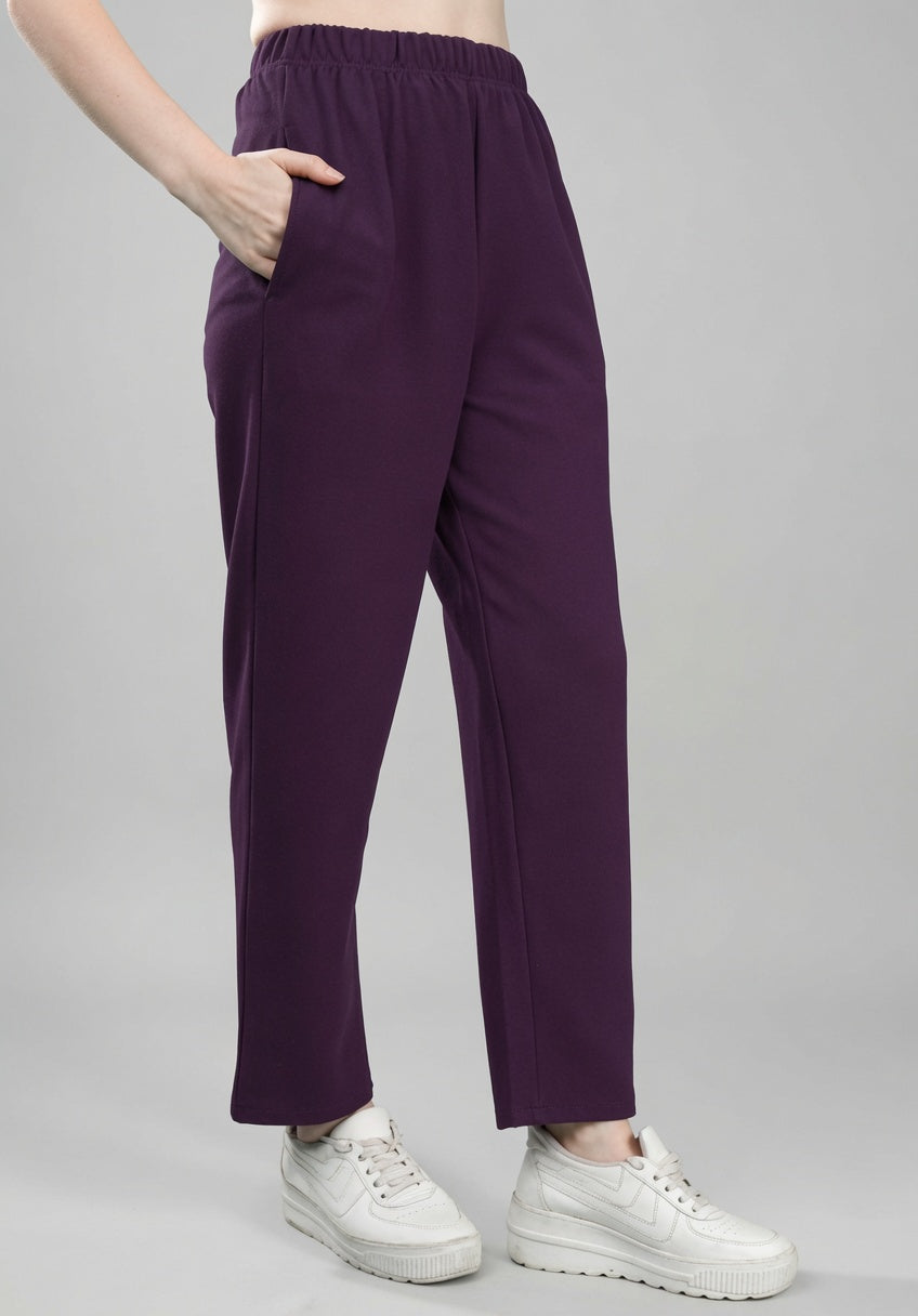 Women Solid Co-Ord Set | Casual Top & Pant Set | Regular Fit Lounge Wear