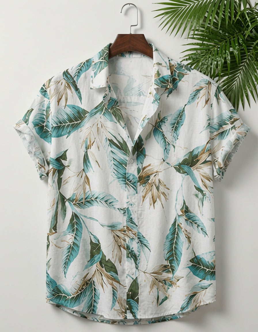 Men's Casual Rayon Relaxed Fit Shirt Button Down Summer Shirts for Men