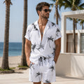 Men T-Shirt & Shorts Nightwear Set | Summer Loungewear, Beachwear & Night Suit for Daily Comfort, Rayon, Striped