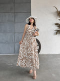 Women A-line White Ankle Length Dress