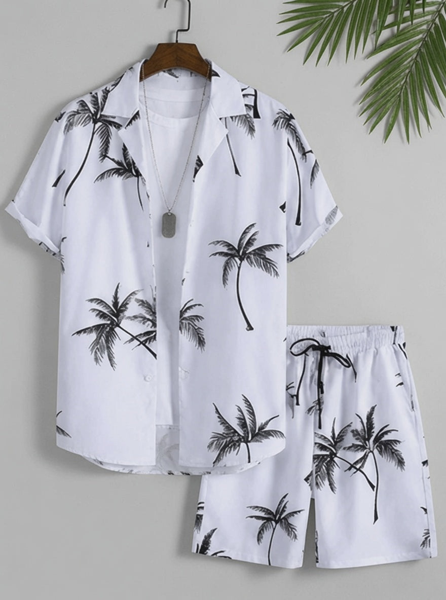 Men T-Shirt & Shorts Nightwear Set | Summer Loungewear, Beachwear & Night Suit for Daily Comfort, Rayon, Striped