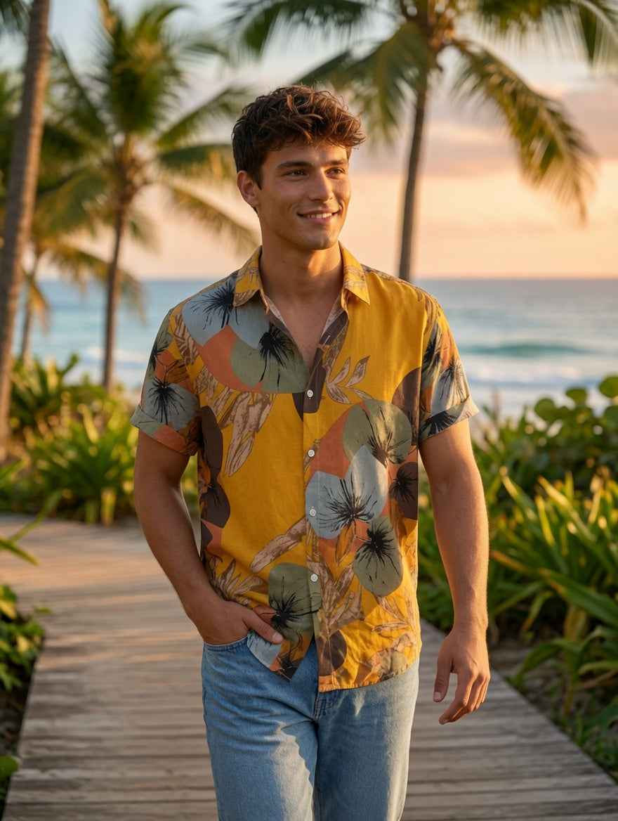 Fashion Men's Rayon Regular Fit Casual Shirt