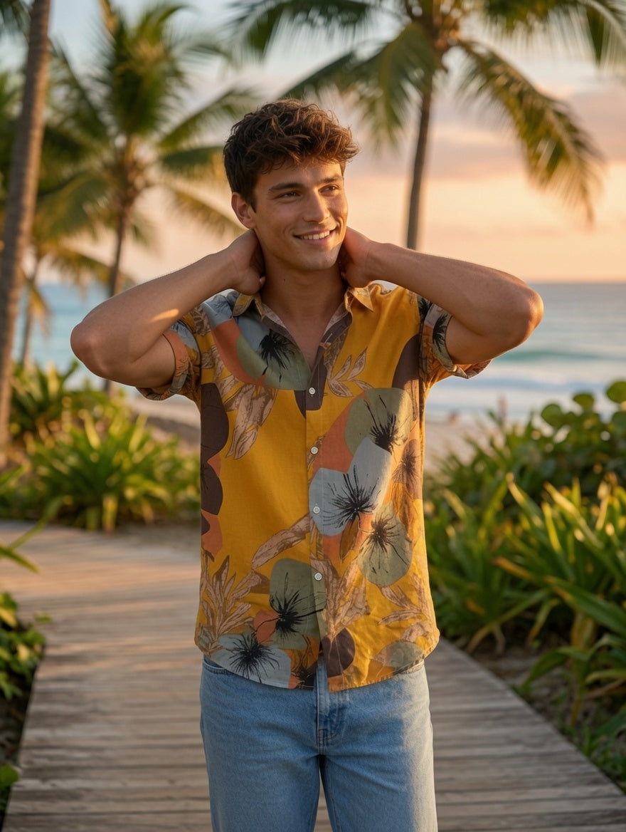 Fashion Men's Rayon Regular Fit Casual Shirt