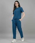 Women Solid Co-Ord Set | Casual Top & Pant Set | Regular Fit Lounge Wear