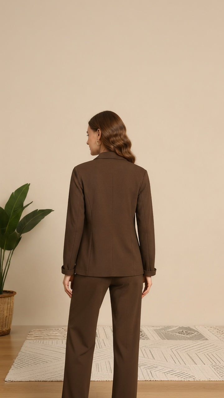 Brown Elegance 3-Piece Co-Ord Set