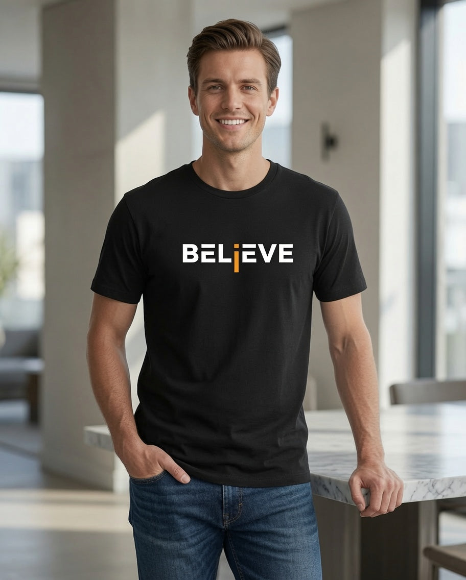 Regular Fit Cotton Tshirts for Man - Black