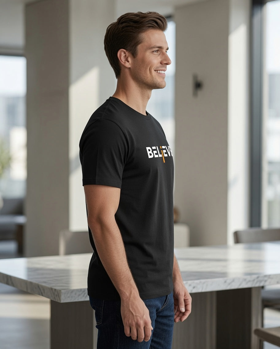 Regular Fit Cotton Tshirts for Man - Black