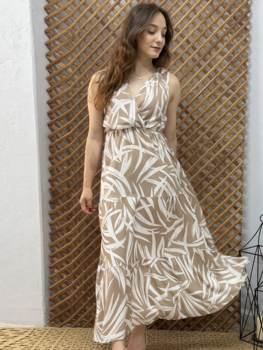 Women A-line White Ankle Length Dress