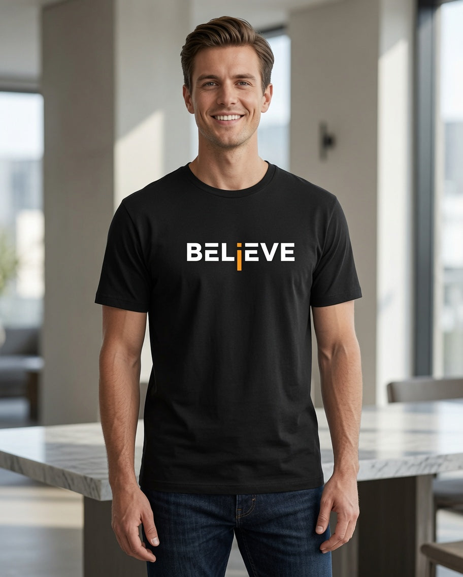Regular Fit Cotton Tshirts for Man - Black