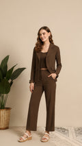 Brown Elegance 3-Piece Co-Ord Set