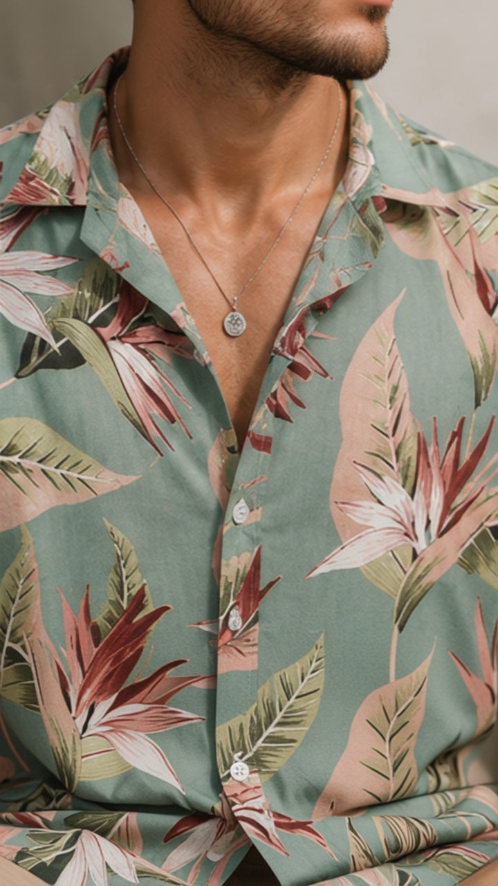 Men's Casual Rayon Relaxed Fit Shirt Button Down Summer Shirts for Men