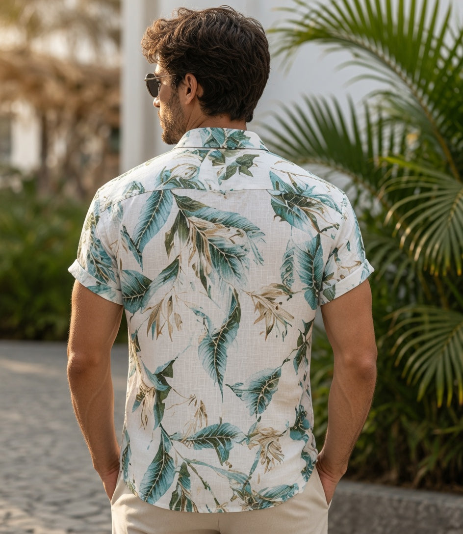 Men's Casual Rayon Relaxed Fit Shirt Button Down Summer Shirts for Men