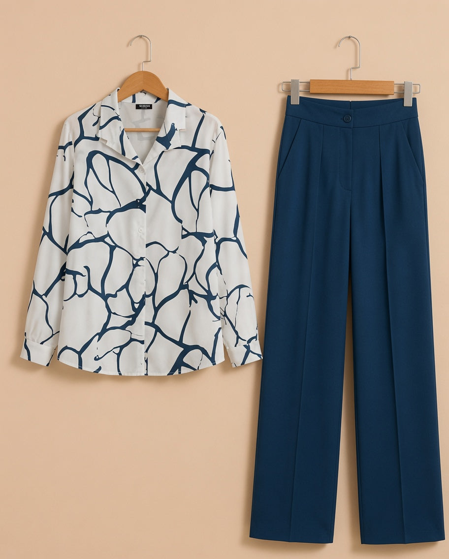Azure Grace Lycra Co-Ord Set
