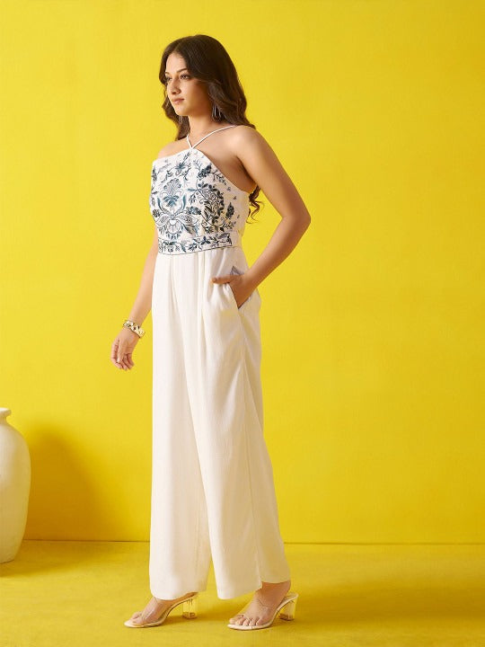 Women Embroidered Basic Jumpsuit