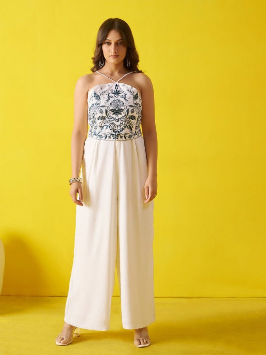Women Embroidered Basic Jumpsuit