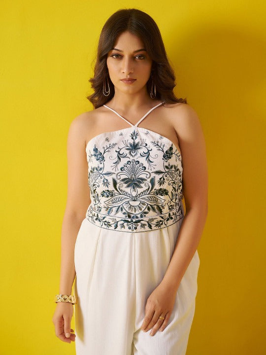 Women Embroidered Basic Jumpsuit