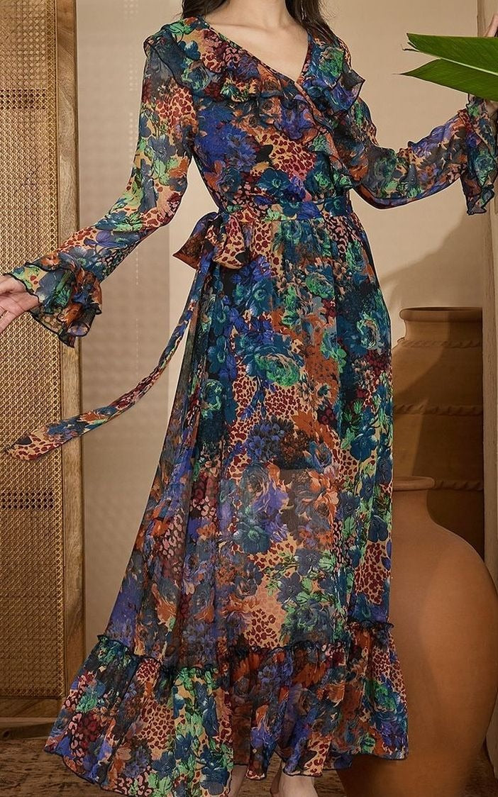 Printed A-Line Maxi Dresses