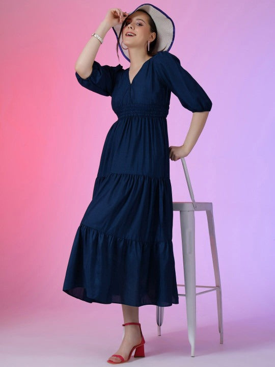 Women Fit & Flare Midi Dress