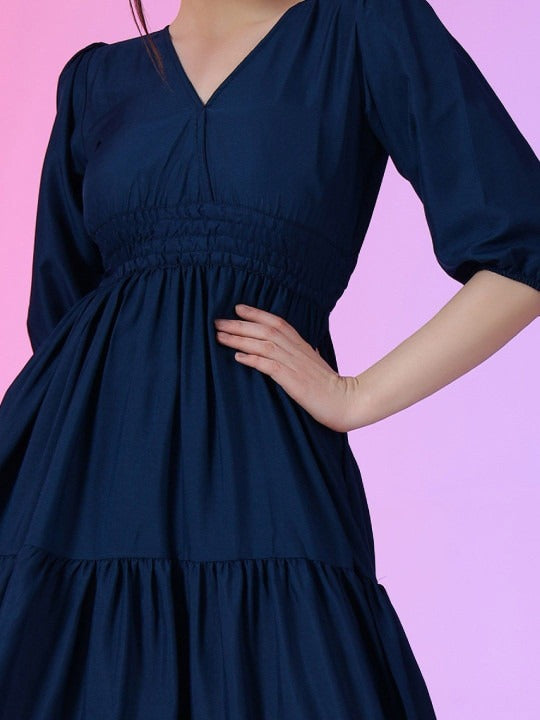 Women Fit & Flare Midi Dress