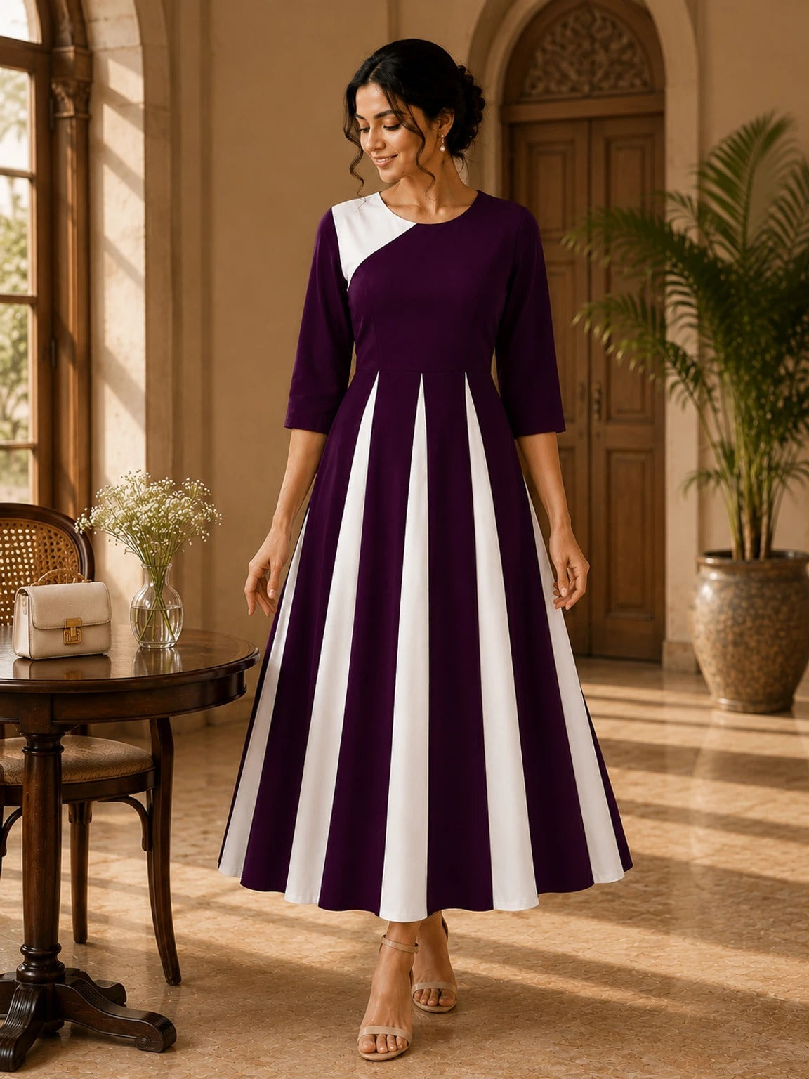 Women A-line Midi/Calf Length Dress