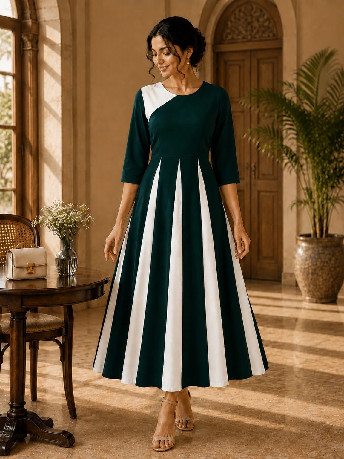 Women A-line Midi/Calf Length Dress