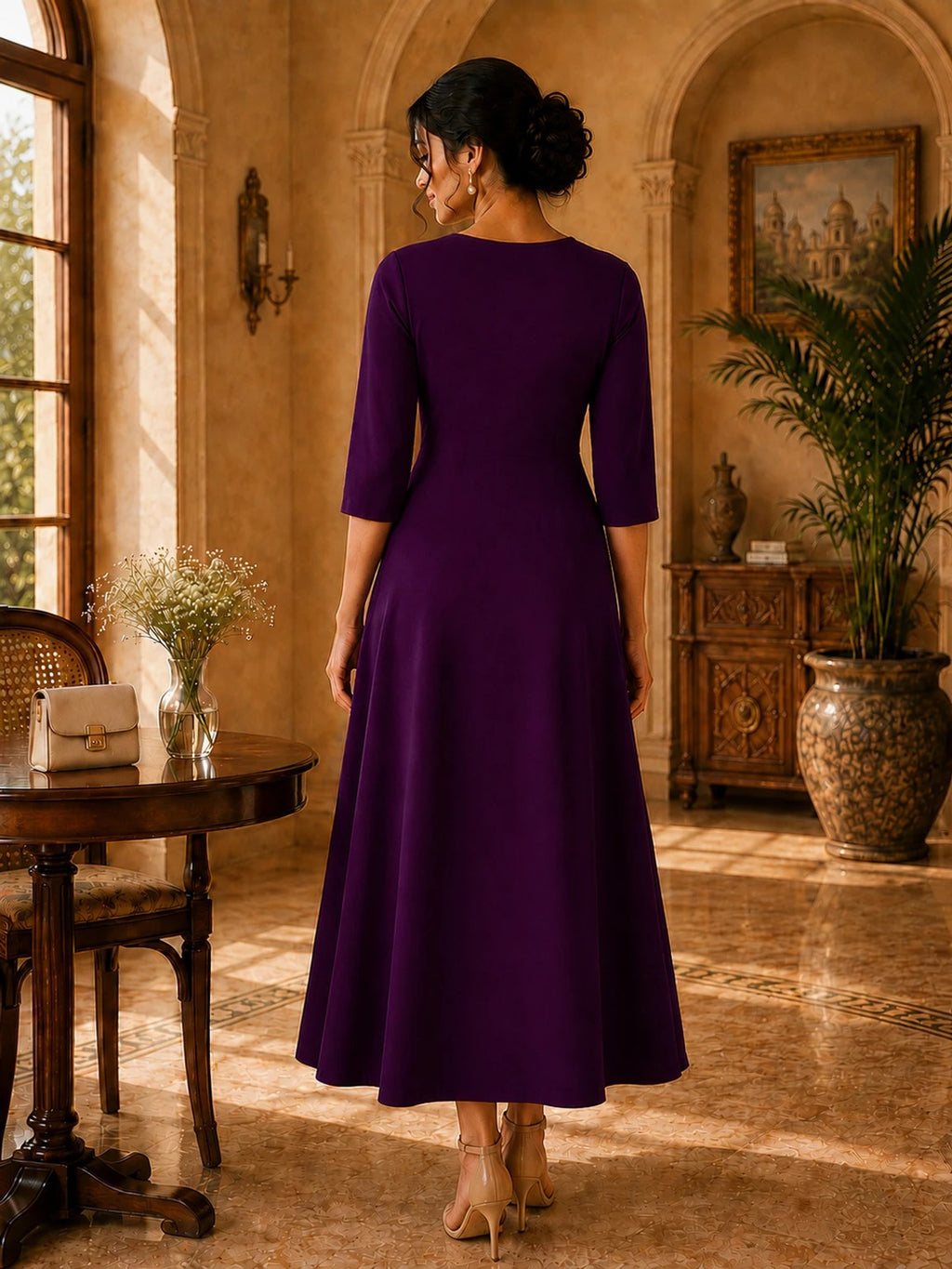 Women A-line Midi/Calf Length Dress
