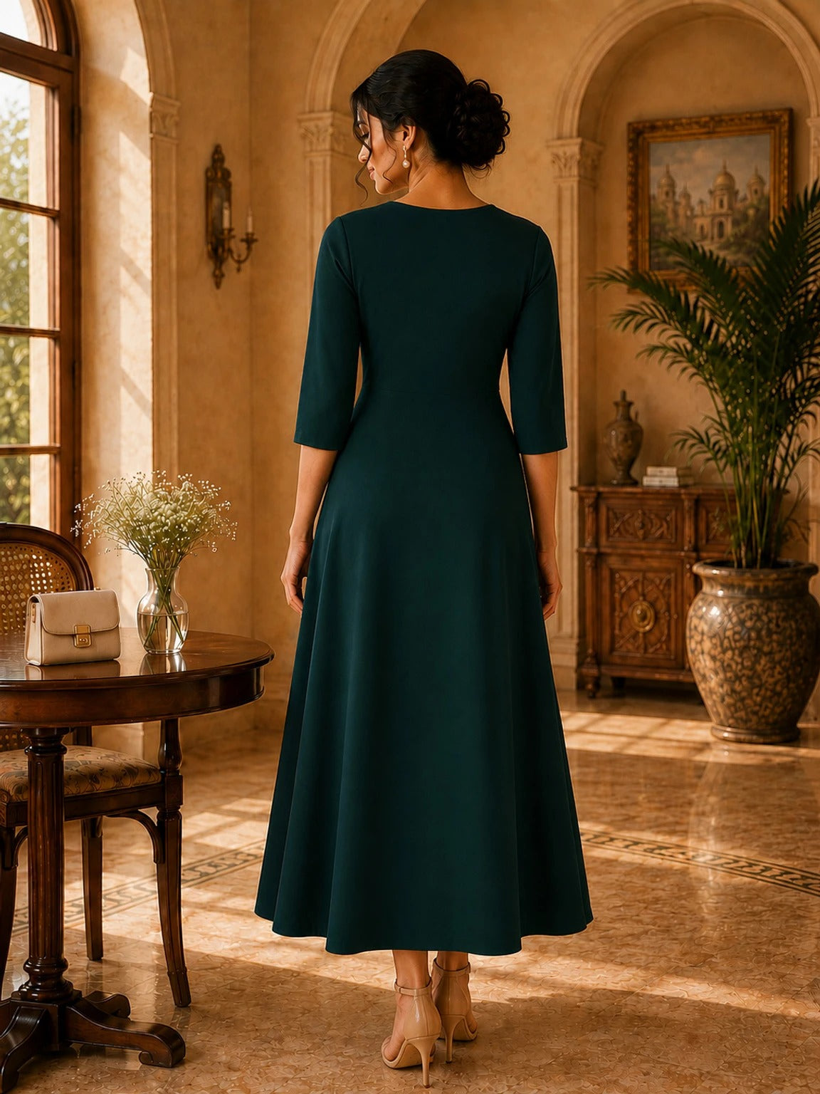 Women A-line Midi/Calf Length Dress
