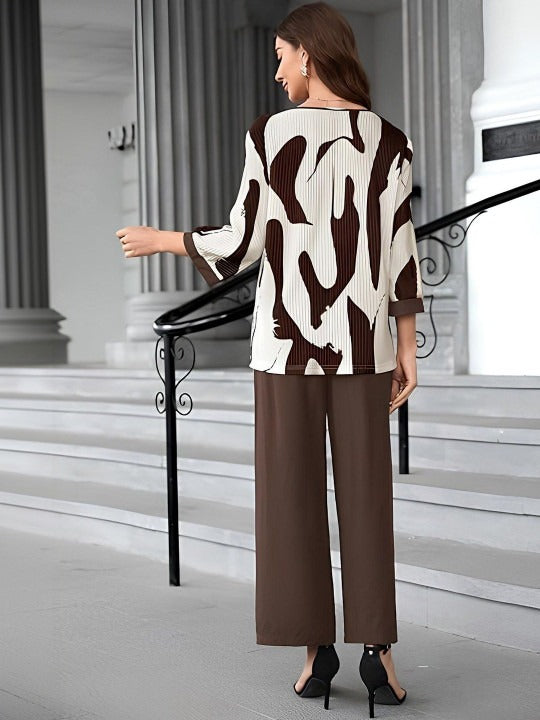 Brown Women Abstract Printed Jumpsuit