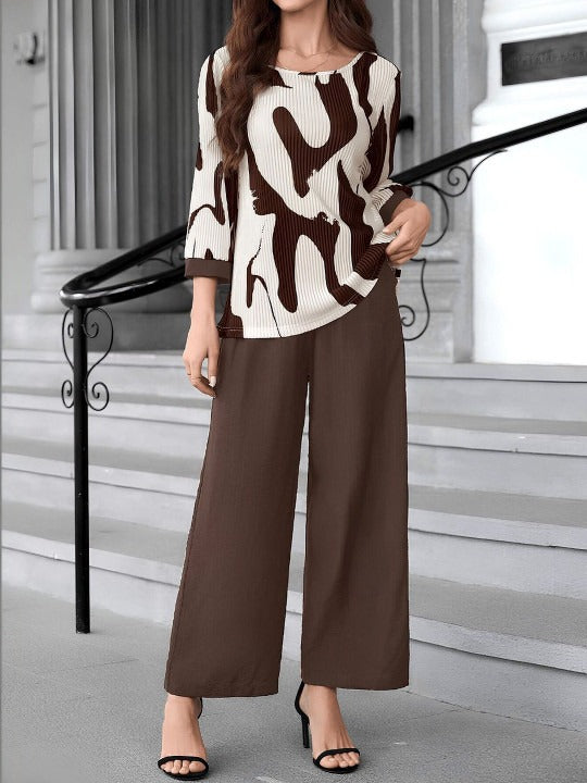 Brown Women Abstract Printed Jumpsuit